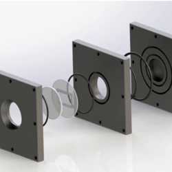 Metal Current Collect+MEA+Optical Window Electrolytic Cell