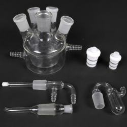 Borosilicate glass Five-port Electrochemical Cell, With/Without Water Bath
