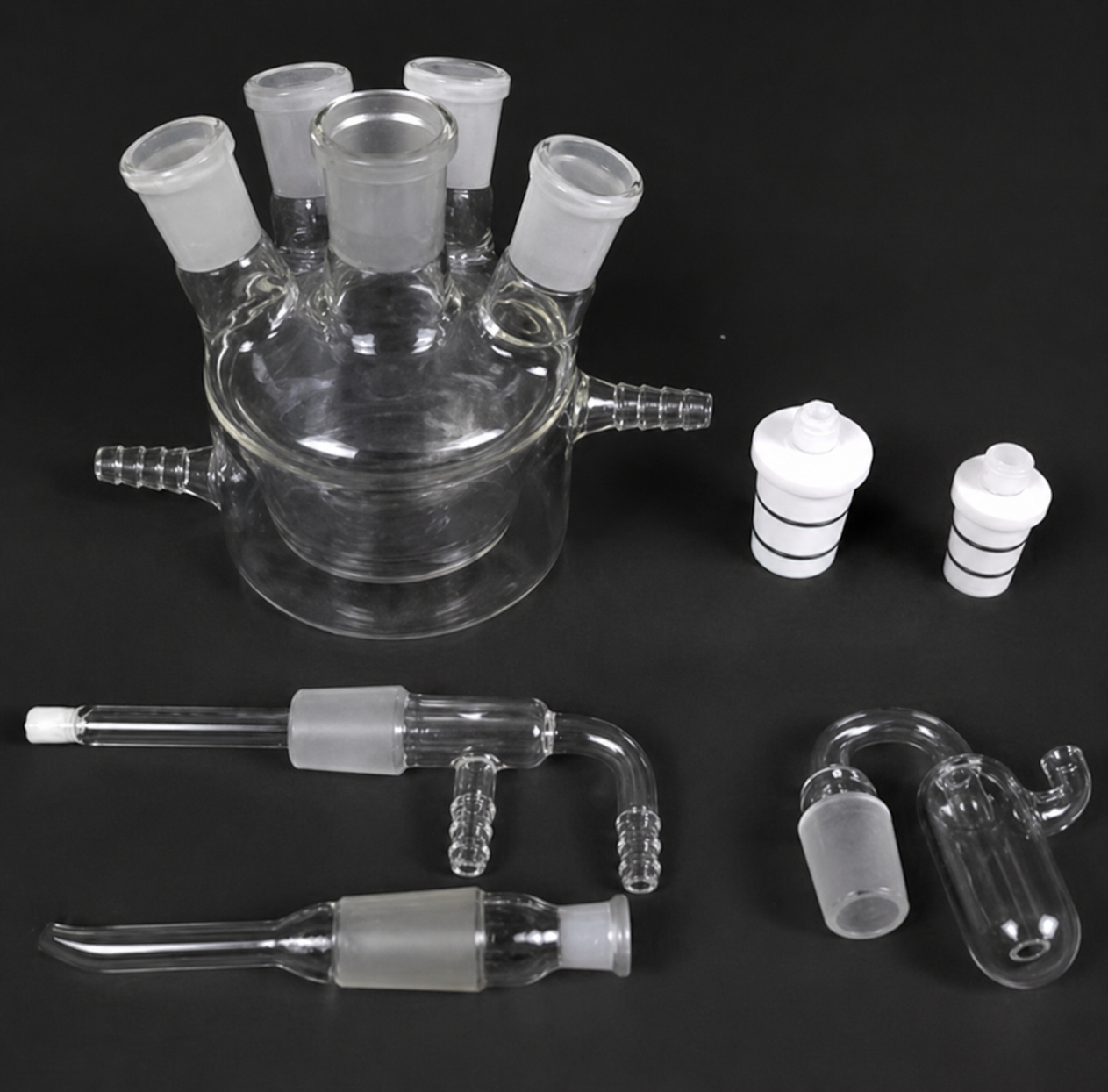 Borosilicate glass Five-port Electrochemical Cell, With/Without Water Bath