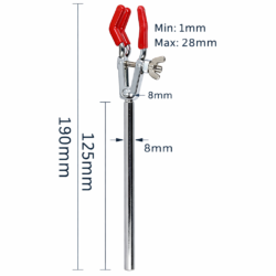 3-Prong Lab Clamp, Single Adjust, Rubber-Tipped Jaws