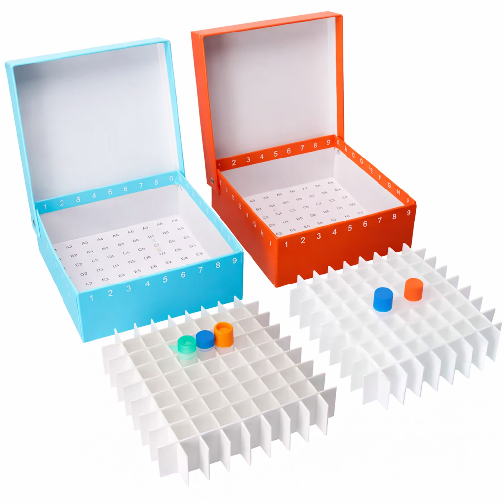 Cardboard Freezer Storage Box, 2 inch Height, Attached Lid, 5/Pack - Image 2