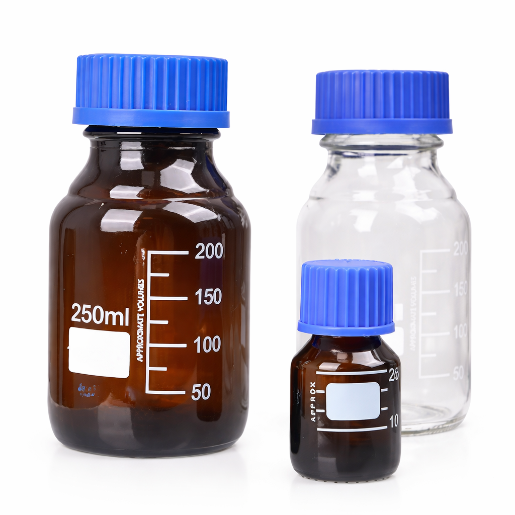 Glass Reagent Bottles with GL45 Screw Cap